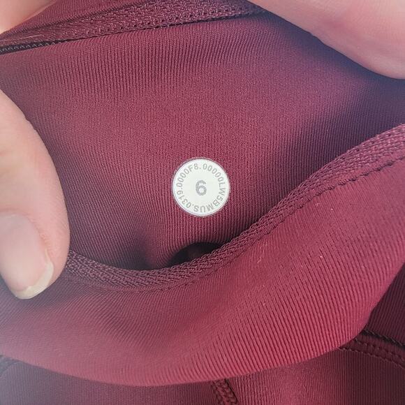 Lululemon Maroon Red Wunder Under High Rise Luxtreme Cropped Tight Leggings SZ 2 - Picture 5 of 8